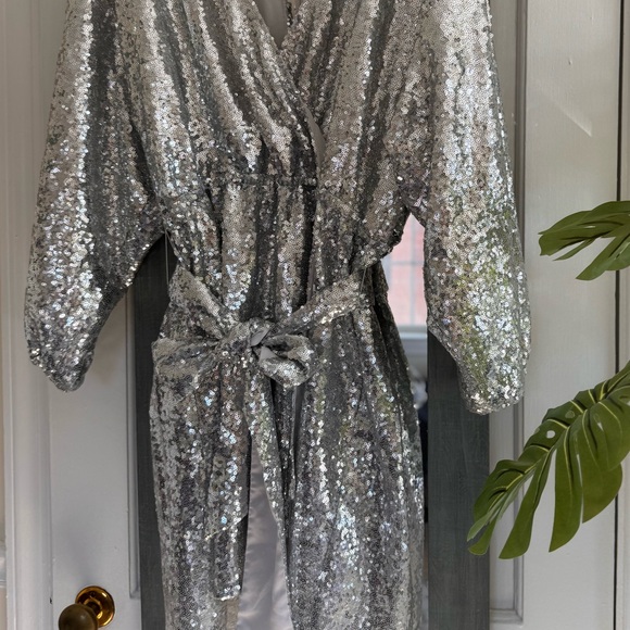 Anthropologie Lisabette Sequins Mini Dress New Year's Eve Cocktail Barbiecore - Picture 7 of 14